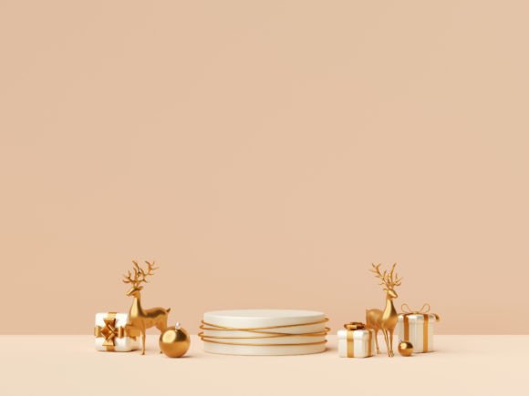 3d Illustration of Christmas Podium for Illustrations
