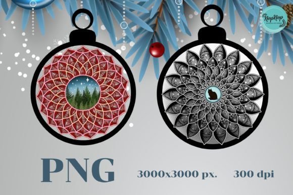 3D Mandala Christmas Ball: Premium Illustrations