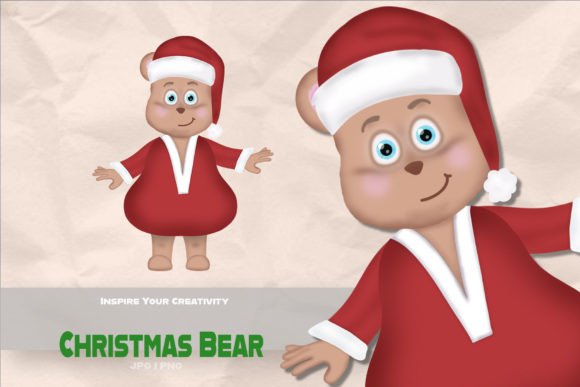 Christmas Bear Character Cartoon for Festive Illustrations