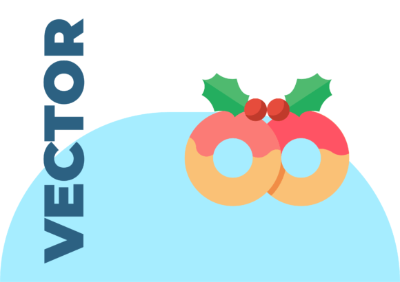 Christmas Food Donuts: Festive Illustrations for Crafts