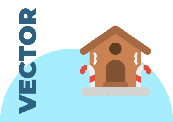 Christmas Food Gingerbread House: Festive Illustrations