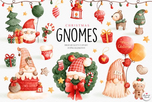 Christmas Gnome Clipart: Festive Illustrations