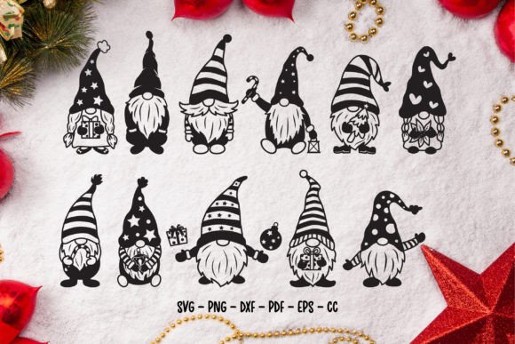 Christmas Gnome Svg Bundle: Festive Illustrations