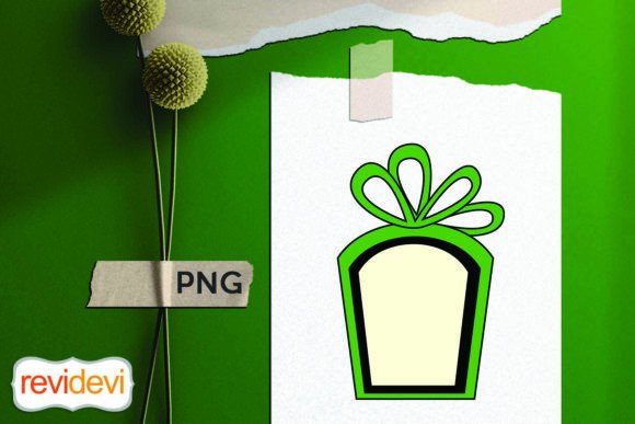 Christmas Green Gift Box: Premium Illustrations