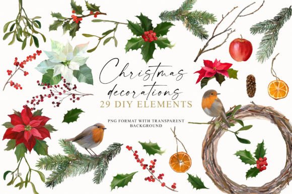 Christmas Individual Clipart Png: Festive Illustrations