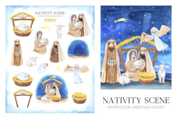 Christmas Nativity Scene Clipart & Illustrations Review