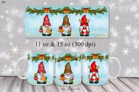 Christmas Sublimation Mug with Gnomes, M: Illustrations Review
