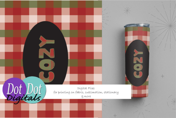 Cozy Christmas Plaid Skinny Tumbler: Top Illustrations