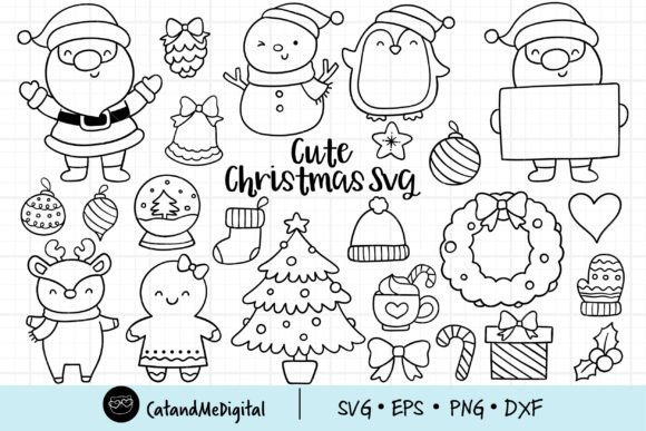 Cute Christmas Bundle Svg: Festive Illustrations for Brands