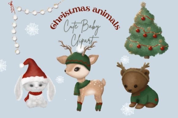 Cute Christmas Watercolor Animals Baby C: Illustrations Review