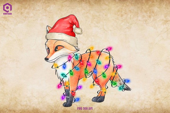 Fox Christmas Tree Lights: Festive Illustrations