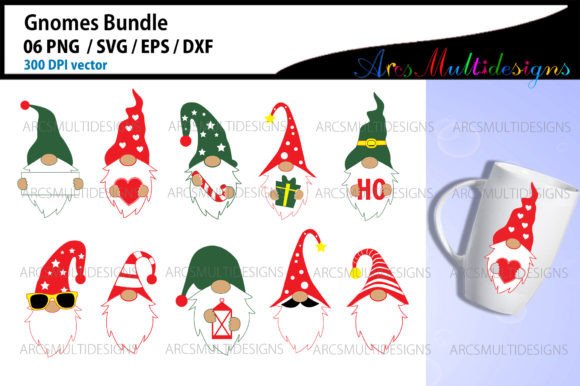 Gnomes Christmas Clipart Bundle: Festive Illustrations