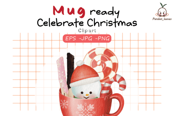 Mug Ready to Celebrate Christmas Clipart: Festive Illustrations