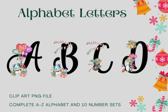 Penguin Christmas Alphabet: Festive Illustrations