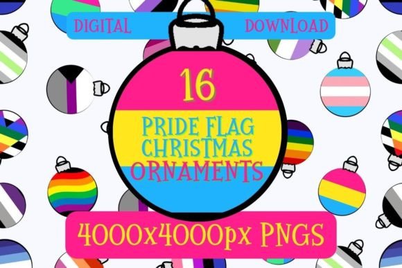 Pride Flag Christmas Ornaments: Illustrations for Sellers