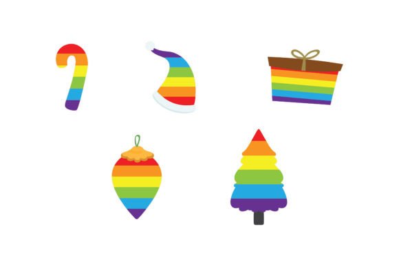 Rainbow Christmas Illustrations for Branding