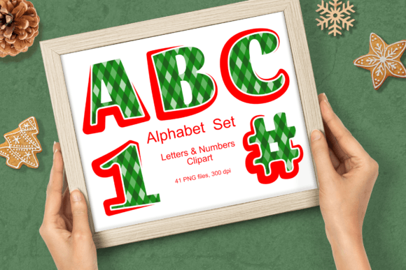 Review: Christmas Red Green Argyle Alphabet Set
