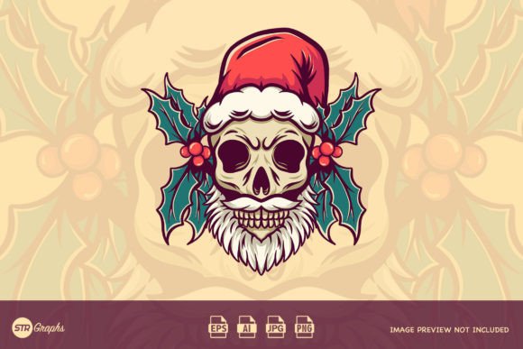 Skull Christmas Retro Illustrations Review
