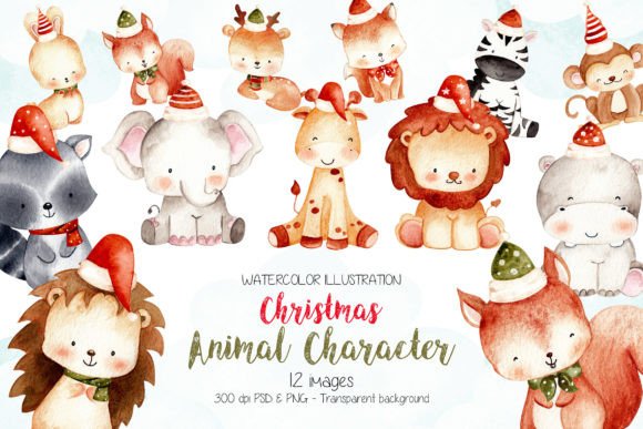 Watercolor Christmas Animal: Festive Illustrations