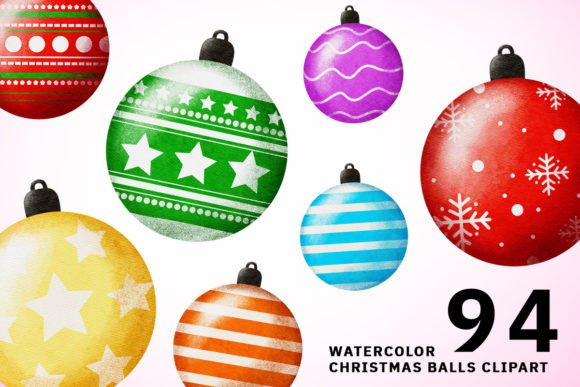 Watercolor Christmas Balls Clipart: A Designer's Review