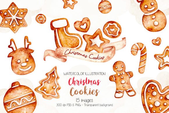 Watercolor Christmas Cookie: Festive Illustrations